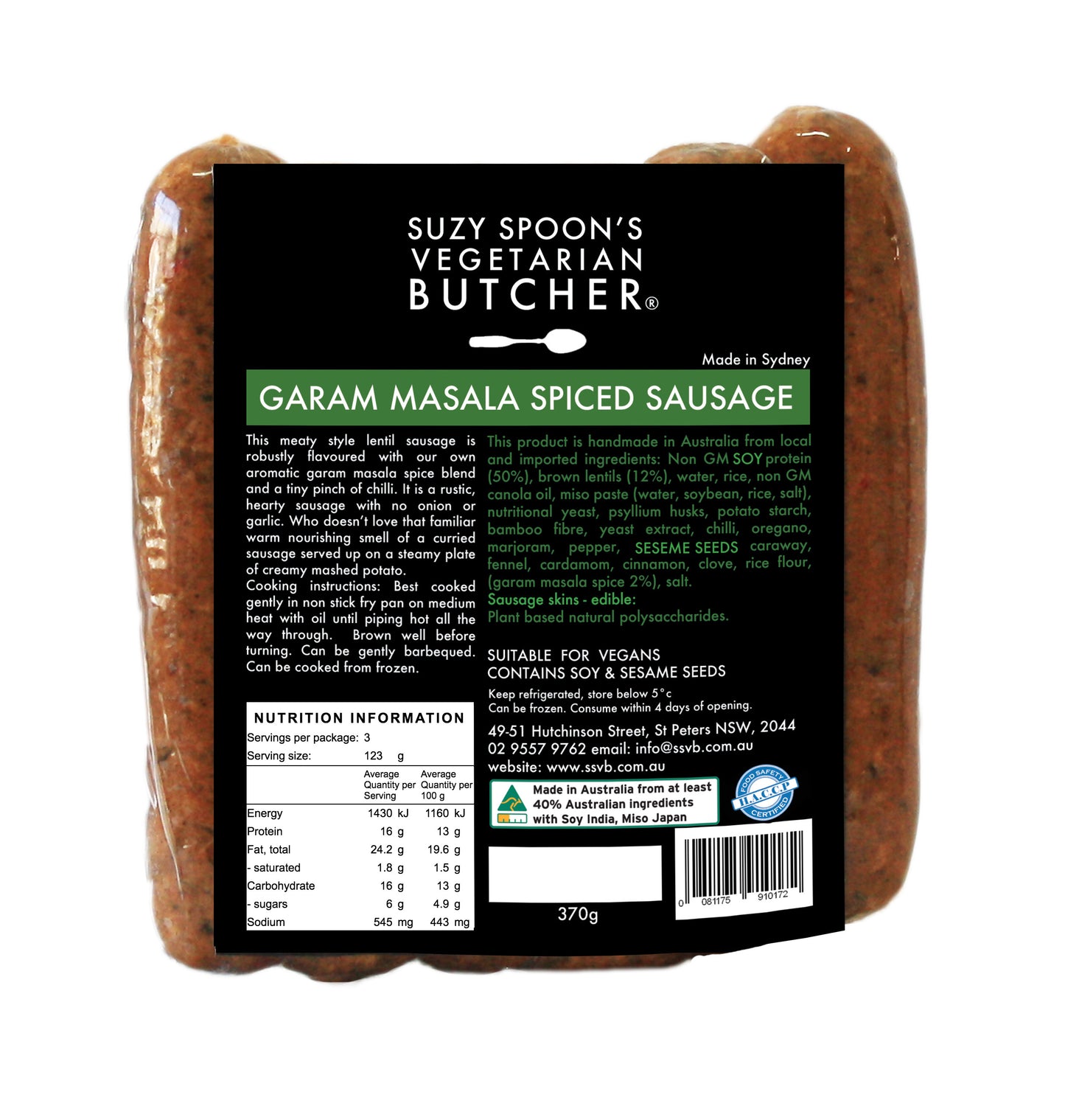 Garam Masala Spiced Sausage